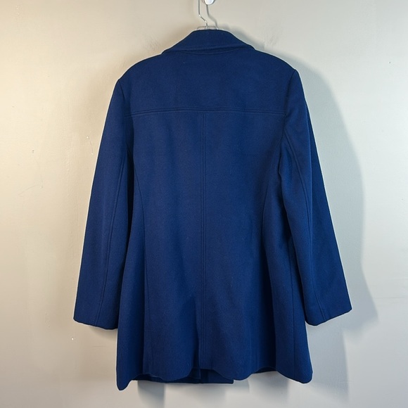 J.Jill Wool Pea Coat Overcoat Royal Blue Size M - Picture 2 of 14